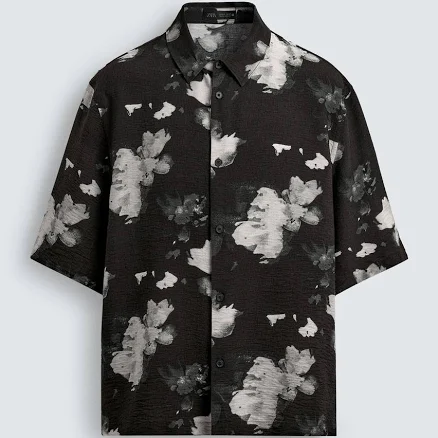 Zara Men's Fluid Floral Print Shirt