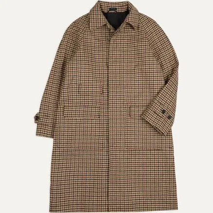 Drake's Men's Dudley Houndstooth-Print Relaxed-Fit Wool Coat