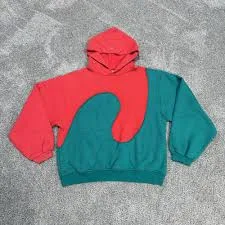 ERL Swirl Fleece Hoodie Red Green