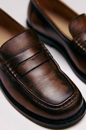 Vintage Leather Penny Loafers