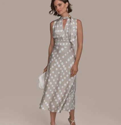 Donna Karan Women's Dot Print Midi Dress