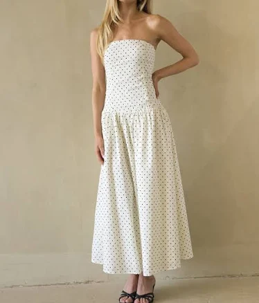 American Threads Joey Polka Dot Midi Dress