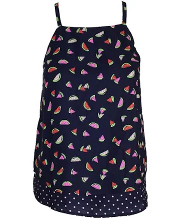 Maison Jules Womens Printed Layered-Look Top