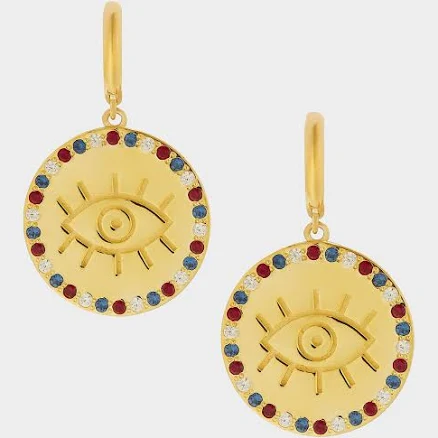 Ileana Makri Emily In Paris 18K Gold-Plated Zircon Eye Drop Earrings