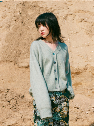 Mohair Wool Knit Cardigan