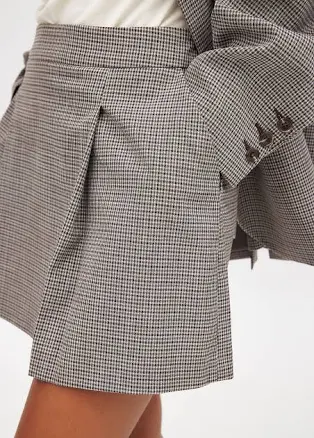 Checkered Pleated Mini Skirt