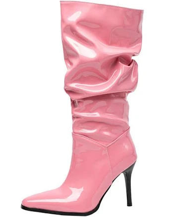 Vintage Patent Leather Mid-Calf High Boots