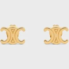 CELINE Women's Triomphe Brass Stud Earrings