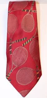 Polo Ralph Lauren Men's 100% Silk Tie Tennis Rackets Theme