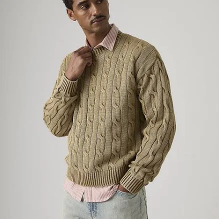 Levi's Men's Carmel Cable Crew Sweater