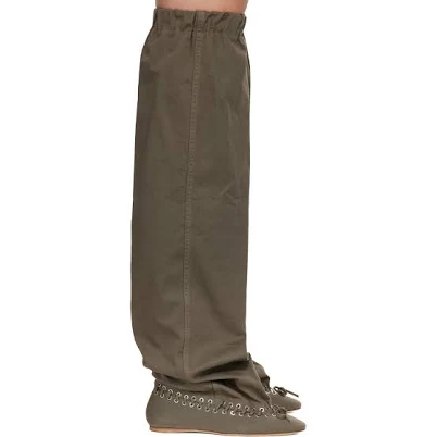 August Barron Khaki Level Flat Thigh High Tall Boots