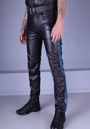 MR. Riegillio Men's 5 Pocket Leather Jeans