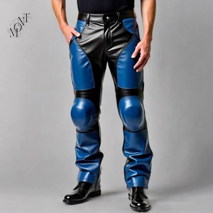 Handmade Leather Motorcycle Pants with Knee Pads