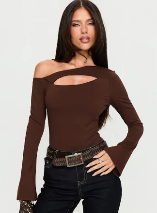Princess Polly Raissa Cut Out One Shoulder Bodysuit