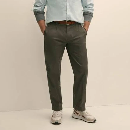 Brooks Brothers Men's Pleated Cotton Chino Pants