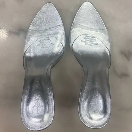 Naked Wolfe Shoes | Anaconda Silver Naked Wolfe Heels | Color: Silver | Size: 7 | Rylie30's Closet
