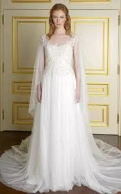 New Authentic Marchesa beaded illusion tulle wedding dress Size 12 $8050