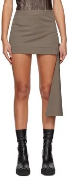 Gray Asymmetric Miniskirt
