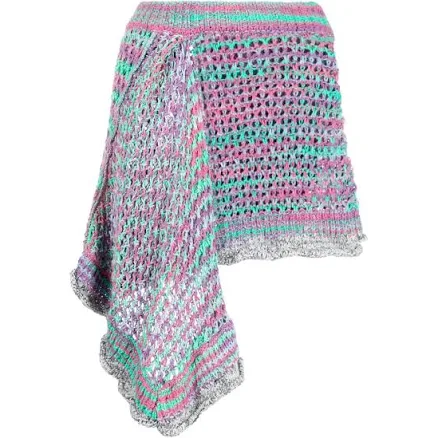 The Attico - woven asymmetric miniskirt - women - Cotton/Polyamide - 42 - Pink
