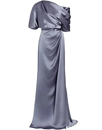 Amsale Off-the-Shoulder Fluid Satin Gown