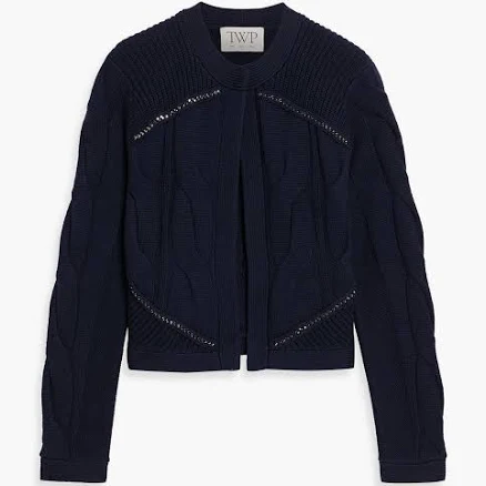 Twp Women's Chain-embellished Cable-knit Merino Wool Cardigan