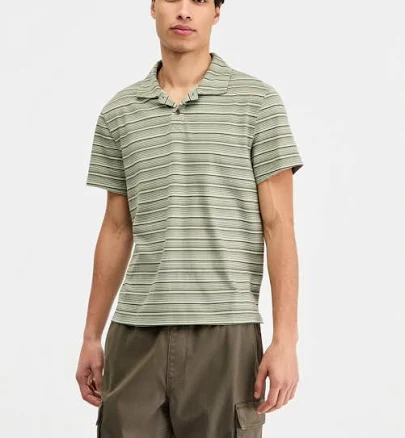 Sun + Stone Men's Cotton Ombre-Stripe Polo Shirt