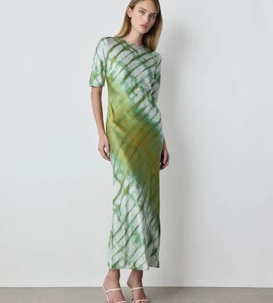Alejandra Alonso Rojas Silk Short Sleeved Midi Dress