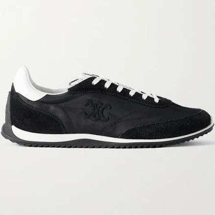 CELINE Men's Racer Sneaker in Nylon, Suede Calfskin Leather