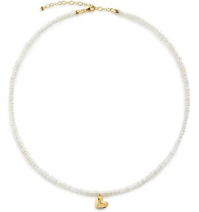Monica Vinader Heart Mini Pearl Necklace