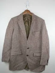 Men's Harris Tweed Brown Handwoven Scottish Wool Single Breasted Notch Blazer