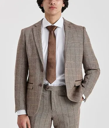 Harris Men's Herringbone Check Tweed Blazer