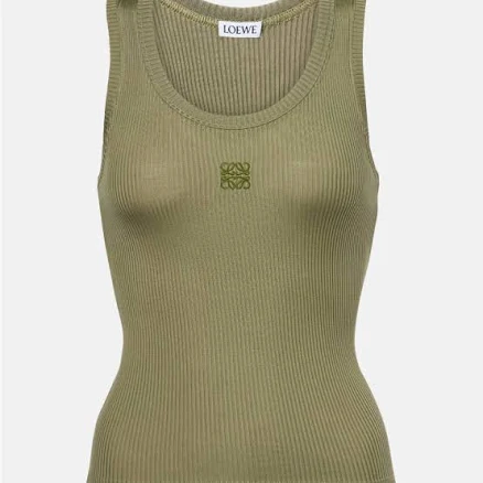 Loewe Women's Anagram-Embroidered Silk-Blend Tank Top