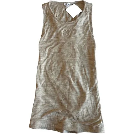 Loewe Wool Blend Anagram Tank Top Beige Size M