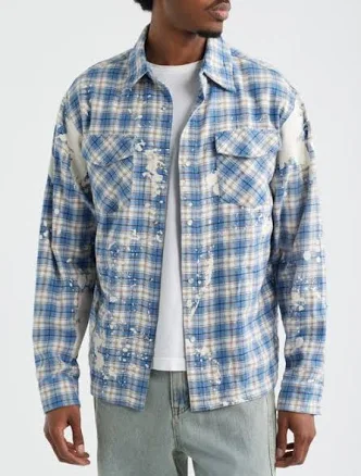 Criminal Damage Bleached Plaid Shirt