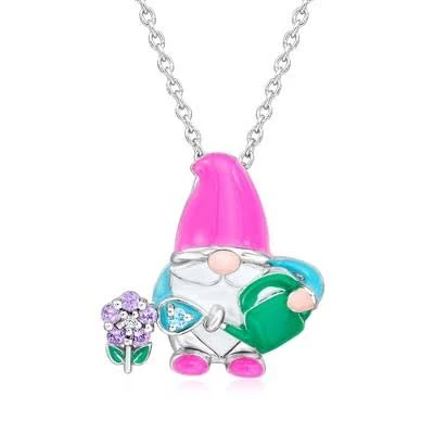 Sterling Silver Gnome Garden Gnome Pendant Necklace