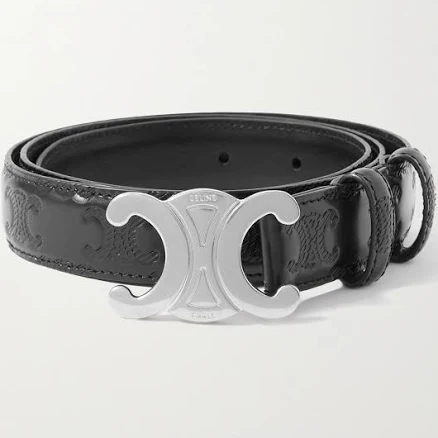 Celine Men's Triomphe Buckle Belt