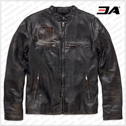 Harley Davidson Motorcycle Speed Distressed Slim Fit Leather Jacket 4XL