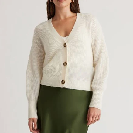 Women's Quince Alpaca Cropped Cardigan Sweater