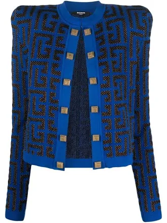 Balmain Women's monogram Jacquard Cropped Jacket