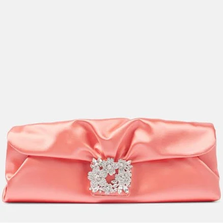 Roger Vivier, Efflorescence embellished satin clutch, Women, Pink, One Size, Clutches, Silk