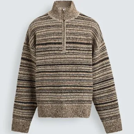 Zara Men's Quarter-Zip Cable Knit Jumper