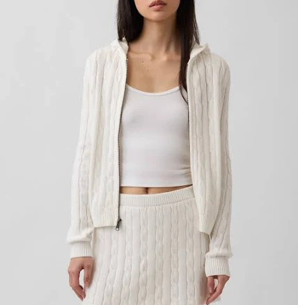 Women's 100% Cotton Cable-Knit Zip Cardigan by Gap