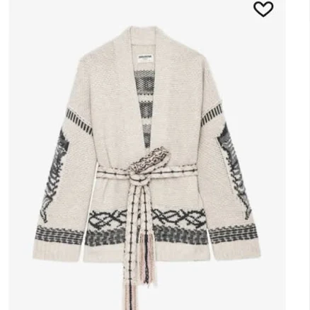 Zadig & Voltaire Sweaters | Nwt Zadig & Voltaire Aspen Cardigan Size Xs/S | Color: Cream/Gray | Size: S | Pm-12612920's Closet