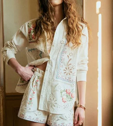 Maxy Sézane Embroidery Shirt