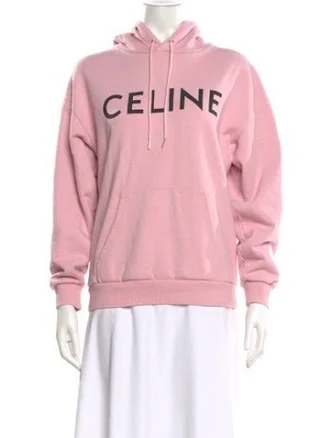 Celine 2021 Crew Neck Hoodie in Pink, Women's S