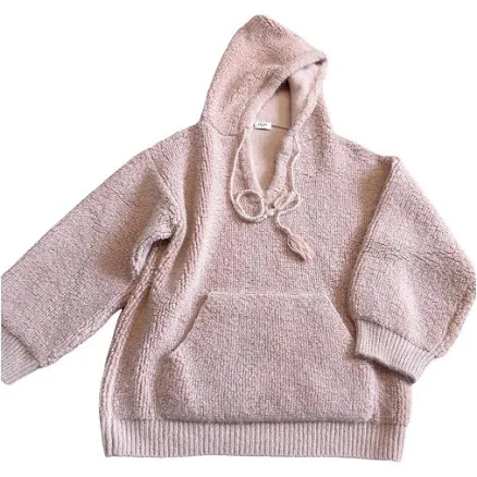 Celine Pink Alpaca Wool Blend Hooded Jumper Size S