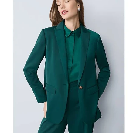 Ann Taylor Women's Fitted Satin Blazer