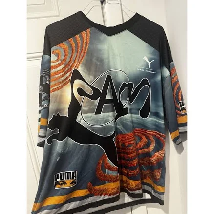 Puma Perks And Mini Shirts | Puma Perks And Mini Aop Hockey Jersey Shirt Sz L Oversized Multicolored Men's | Color: Red | Size: L | Sammi2242's Closet