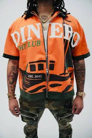 Double Zipper Workshop Shirt (Orange)