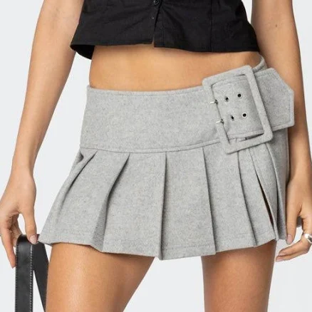 Edikted Women's Tate Belted Pleated Mini Skirt